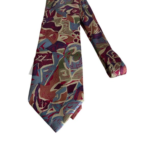 GIANNI VERSACE Vintage Abstract Silk Blend Mens Tie - Picture 2 of 3